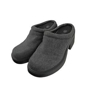 Mules Womens Size 6.5 M Gray Flat Platform Clogs Preppy